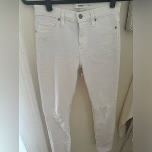 Hudson white distressed skinny jeans
